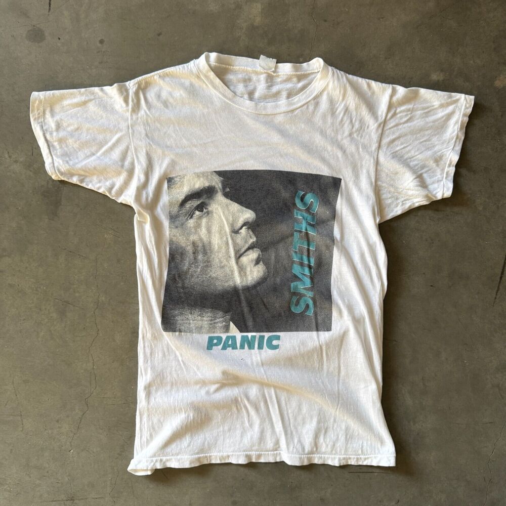 Vintage 80s 1987 The Smiths Panic Morrissey Promo Band T-Shirt Large Johnny Marr